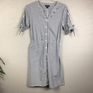 Alyx Navy Blue & White Striped Button Up Dress S